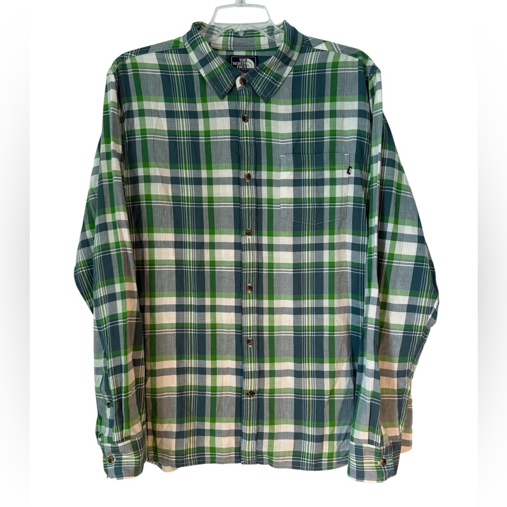 The North Face Men's Green Plaid Button-Down Shirt